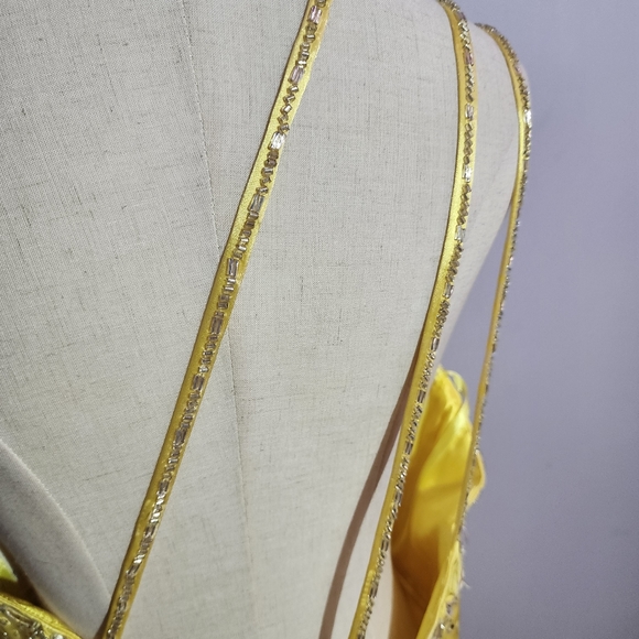 Karishma Yellow embellished maxi sleeveless dress size 12 - Picture 7 of 10
